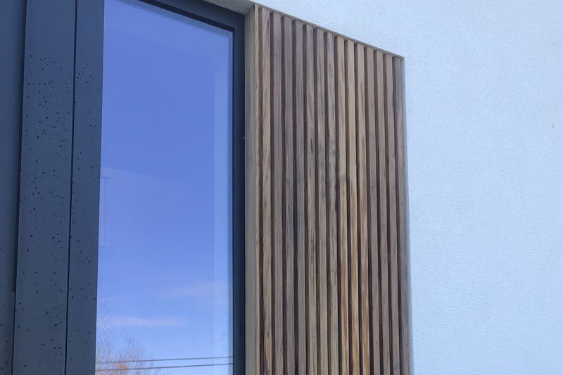 Afrormosia gevelbekleding in Wortegem